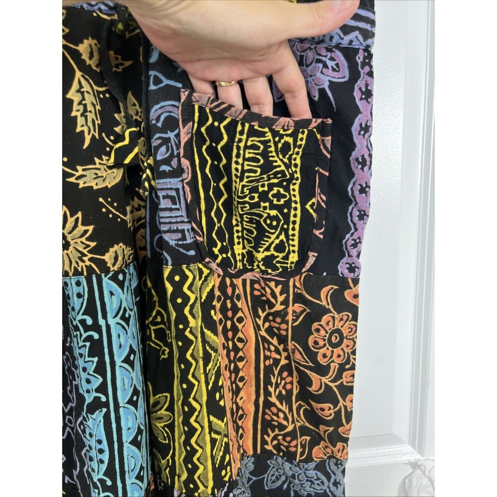 Vintage Sacred Threads Patchwork Overalls Dungarees Boho Hippie Artisan M/L Read - Picture 9 of 15